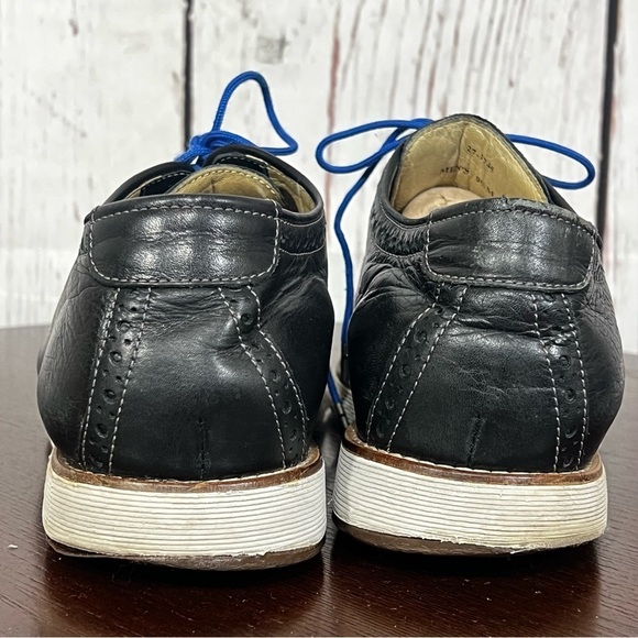 BROOKS Men\'s Black Leather Sneakers Dressy Shoes Blue Laces 9.5 main image 13